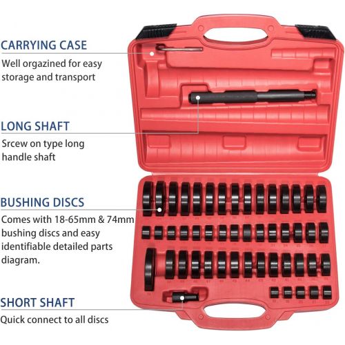  Yoursme Bearing Bushing Press Tool Wheel Axle Bearing Race Removal Seal Installer Kit 52PCS