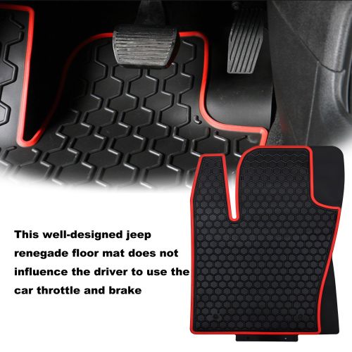  Yoursme Floor Liners Mat for 2015-2018 Jeep Renegade Rubber Slush Front and Rear Seat Floor Mats (Pack of 3)