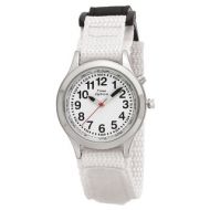 Youth Adult Talking Watch with White Hook and Loop Adjustable Strap