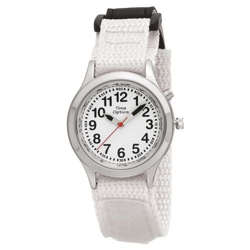  Youth Adult Talking Watch with White Hook and Loop Adjustable Strap