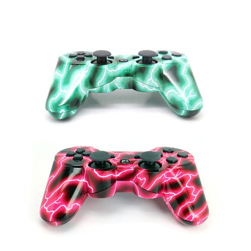  [아마존베스트]Youthlife [2 Pack] Remote Game Controller for Playstation 3, Wireless Gamepad for PS3 (Include USB Charging Cable (Green + red)