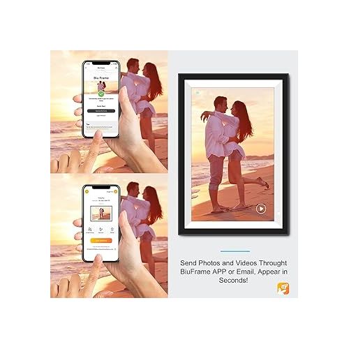  Digital Picture Frame 10.1 inch, Digital Photo Frame WiFi with APP, Smart Electronic Video Photo Frames with Email, 1280x800 IPS FHD Touch Screen, Share Photos and Videos from Anywhere Anytime