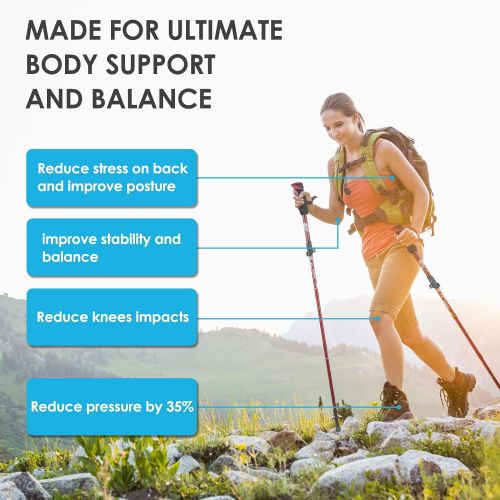  YOVITAL Trekking Poles Collapsible Hiking Poles - Aluminum 7075 Adjustable Hiking Walking Sticks with Quick Locks, Expandable to 53and Ultralight Poles for Hiking Camping Mountains