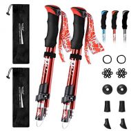 YOVITAL Trekking Poles Collapsible Hiking Poles - Aluminum 7075 Adjustable Hiking Walking Sticks with Quick Locks, Expandable to 53and Ultralight Poles for Hiking Camping Mountains