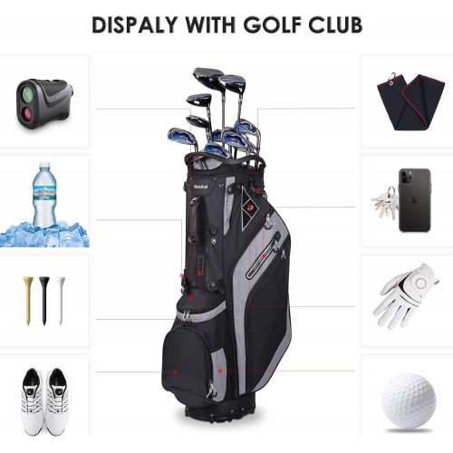 Yovital Golf Stand Bag 14 Way Top Dividers Ergonomic with Stand 8 Pockets, Dual Strap, Rain Hood