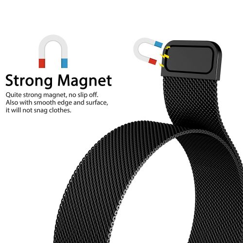  Yss Fitbit Blaze Bands with Frame, YSS Stainless Steel Milanese Loop Bracelet Magnetic Closure Clasp Replacement Strap with Metal Frame for Fitbit Blaze Smart Watch (Black, S)