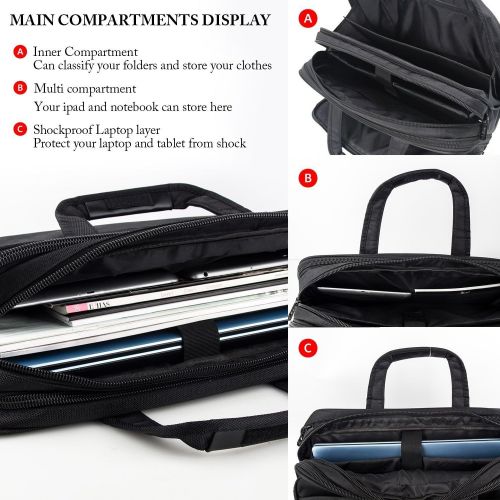  [아마존 핫딜]  [아마존핫딜]Ytonet 17 inch Laptop Bag, Travel Briefcase with Organizer, Expandable Large Hybrid Shoulder Bag, Water Resisatant Business Messenger Briefcases for Men and Women Fits 17 15.6 Inch Laptop