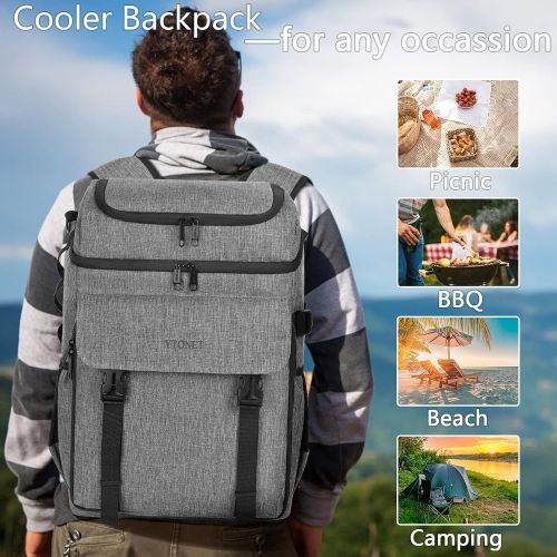  Ytonet Cooler Backpack Insulated Waterproof 30 Cans Leak Proof Cooler Bag for Men Women