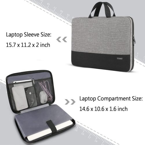  [아마존베스트]Ytonet Laptop Case, 15.6 inch TSA Laptop Sleeve Water Resistant Durable Computer Carrying Case for 15.6 inch HP, Dell, Lenovo, Asus Notebook, Gifts for Men Women, Grey