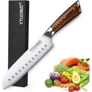 [아마존베스트]Ytuomzi Santoku Knife - 7 Kitchen Knife Ultra Sharp Asian Knife Japanese Chef Knife - Vegetable Knife Cutlery - Hollow Ground German Steel Blade - Pakkawood Handle