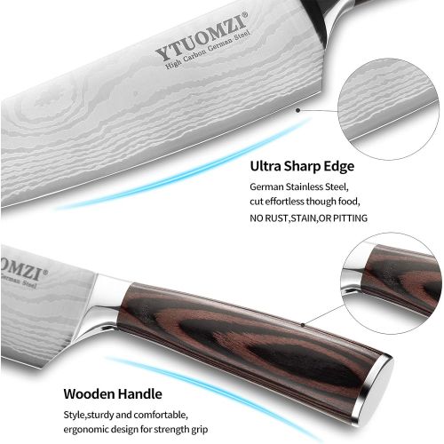  [아마존베스트]Ytuomzi chefs knife with Ergonomic Handle .Professional Chef Knife 8 Inch Forged, Ultra Sharp kitchen knife made of German High Carbon Stainless Steel