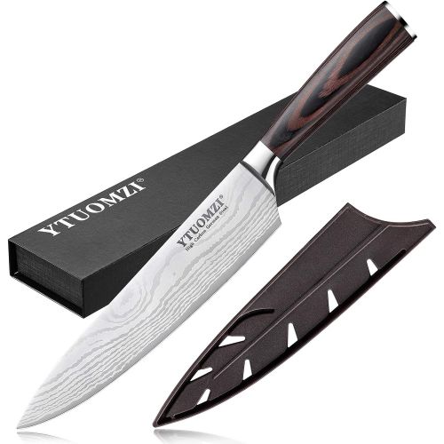  [아마존베스트]Ytuomzi chefs knife with Ergonomic Handle .Professional Chef Knife 8 Inch Forged, Ultra Sharp kitchen knife made of German High Carbon Stainless Steel