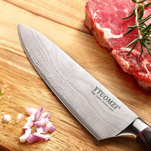  [아마존베스트]Ytuomzi chefs knife with Ergonomic Handle .Professional Chef Knife 8 Inch Forged, Ultra Sharp kitchen knife made of German High Carbon Stainless Steel