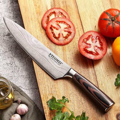  [아마존베스트]Ytuomzi chefs knife with Ergonomic Handle .Professional Chef Knife 8 Inch Forged, Ultra Sharp kitchen knife made of German High Carbon Stainless Steel