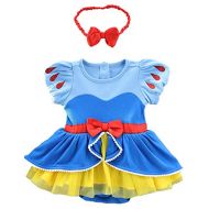 YuDanae Baby Girls Princess Romper Dress with Headband Outfit Costume for Toddler 3-18 Months