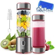 Personal Glass Smoothie Blender, Kacsoo S610 USB Rechargeable Portable Blender Juicer Cup, Single Serve Fruit Mixer, Multifunctional Small Travel Blender for Shakes and Smoothies,