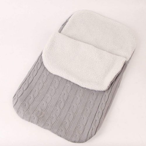  YuYe yuye-xthriv Stroller Sleeping Bag Thicken Knitted Warm Newborn Baby Infant Wrap Swaddle Light Gray