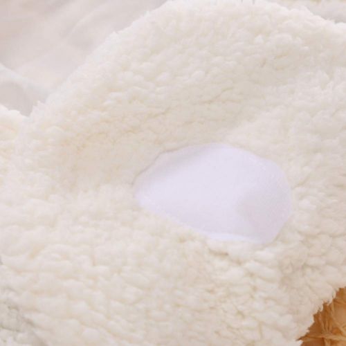  YuYe yuye-xthriv Baby Sleeping Bag Cute Bear Style Newborn Infant Coral Velvet Swaddle Blanket White