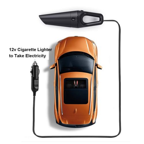  YuanAuto Car Vacuum Cleaner Wired Handheld Auto Vacuums Cord DC 12V Lightweight Dry Hand Vac for Automotive Interior Clean and Home Pet Hair,Cigarette Ash (Color : Black)