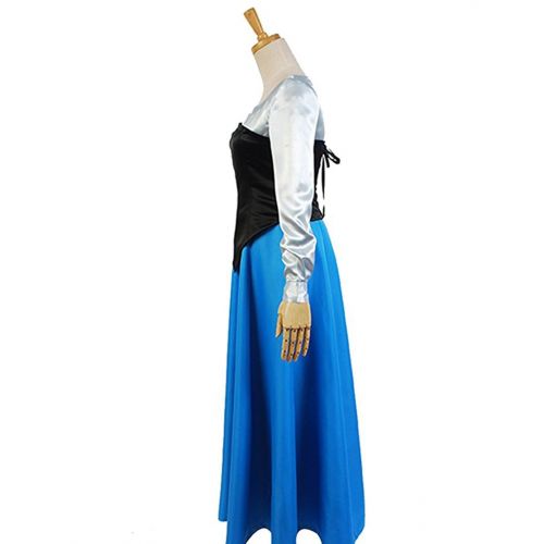  YuanCos Princess Ariel Blue Party Dress Ball Gown Outfit Halloween Cosplay Costume