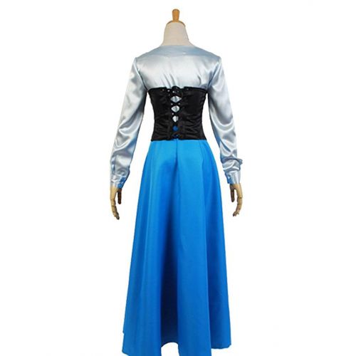  YuanCos Princess Ariel Blue Party Dress Ball Gown Outfit Halloween Cosplay Costume