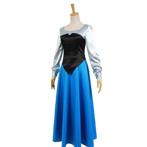  YuanCos Princess Ariel Blue Party Dress Ball Gown Outfit Halloween Cosplay Costume