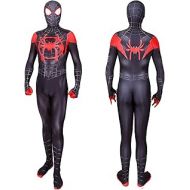 YuanMan Spiderman Costume Into The Spider Verse Miles Morales Halloween Costumes Classic Cosplay Suit Adult Kids