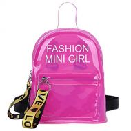 Yuanyueliang Clear Mini Backpack Stadium Approved Girls Transparent Casual Daypack Shoulder Bags for School,Concert, Security Travel &Sports (Pink)