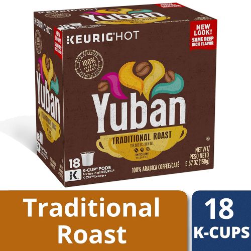  Yuban Gold Original Coffee, Medium Roast, K-Cup Pods, 18 Count (Pack of 4)