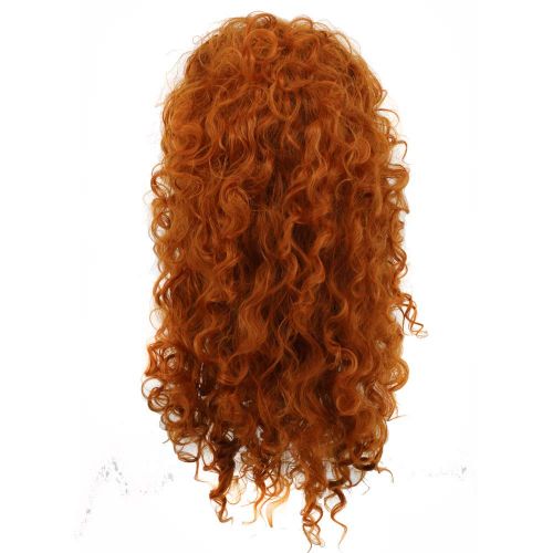  Yuehong Long Curly Orange Wig Heat Resistant Cosplay Wigs Halloween Cos Wig