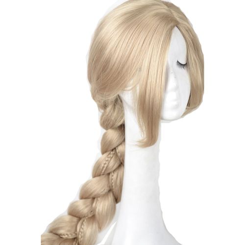  Yuehong 47 inch Long Blonde Anime Cosplay Costume Weaving Braid Hair Wigs Synthetic Wig