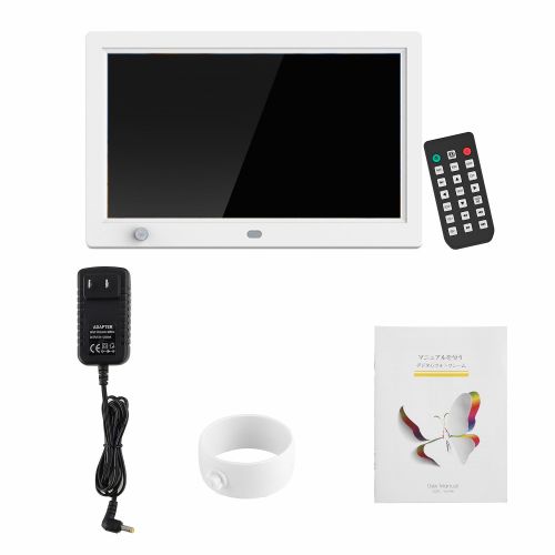  Yuelky Digital Picture Frames 12 inch Digital Photo & HD Video (1080p) Frame with Motion Sensor & 32GB USB Memory White
