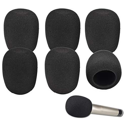  [아마존베스트]Yueser Lapel Headset Microphone Cover for KTV Conference Room News Interviews Pack of 6 Black