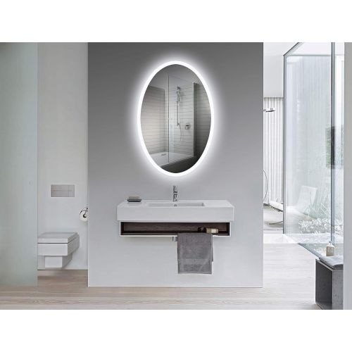  Yukon Wall Mounted Bathroom Vanity Mirror with Back Light. Modern Surface Touch Less Infrared Sensor, Dual Colored Lighting Cool/Warm. (Aluminum Frame, Pencil Edge) (Lilac- 32x32)