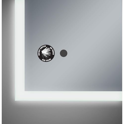  Yukon Wall Mounted Bathroom Vanity Mirror with Back Light. Modern Surface Touch Less Infrared Sensor, Dual Colored Lighting Cool/Warm. (Aluminum Frame, Pencil Edge) (Lilac- 32x32)