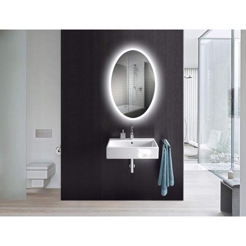  Yukon Wall Mounted Bathroom Vanity Mirror with Back Light. Modern Surface Touch Less Infrared Sensor, Dual Colored Lighting Cool/Warm. (Aluminum Frame, Pencil Edge) (Lilac- 32x32)