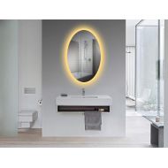 Yukon Wall Mounted Bathroom Vanity Mirror with Back Light. Modern Surface Touch Less Infrared Sensor, Dual Colored Lighting Cool/Warm. (Aluminum Frame, Pencil Edge) (Rose- 24x36)
