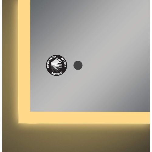  Yukon Wall Mounted Bathroom Vanity Mirror with Back Light. Modern Surface Touch Less Infrared Sensor, Dual Colored Lighting Cool/Warm. (Aluminum Frame, Pencil Edge) (Rose- 24x36)