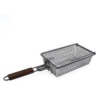 Yukon Glory Premium Grilling Basket, Designed Grill Vegetables, Seafood, Poultry and Meats, Unique Locking Mechanism to Easily Flip Food, Foldable Handle for Compact Storage