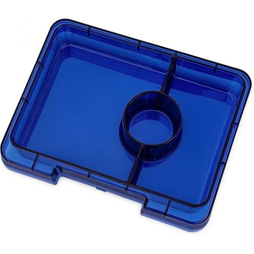  Yumbox Snack Box - 3 Compartment - Leakproof Bento Lunch Box for Kids (Monte Carlo Navy with Clear Blue Tray)