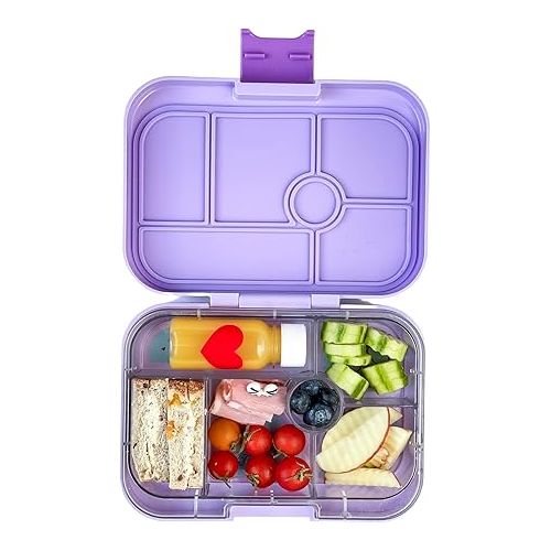  Yumbox Original - Leakproof Bento Lunch box for Kids (2-7 Years) with 5 Compartments, Easy-Open Latch, Optimal Portion Sizes & Removeable Paris Themed Tray (Lulu Purple)