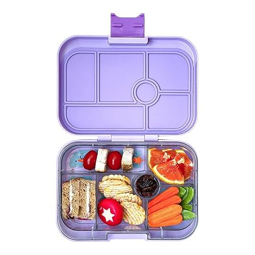  Yumbox Original - Leakproof Bento Lunch box for Kids (2-7 Years) with 5 Compartments, Easy-Open Latch, Optimal Portion Sizes & Removeable Paris Themed Tray (Lulu Purple)