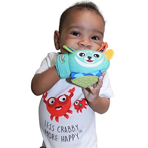  Yummy Mitt Teething Mitten-Self-Soothing Entertainment and Gives Pain Relief from Teething Plus Its an Ideal Set of Two (1 Blue Yummy Buddy & 1 Dog Mitts)