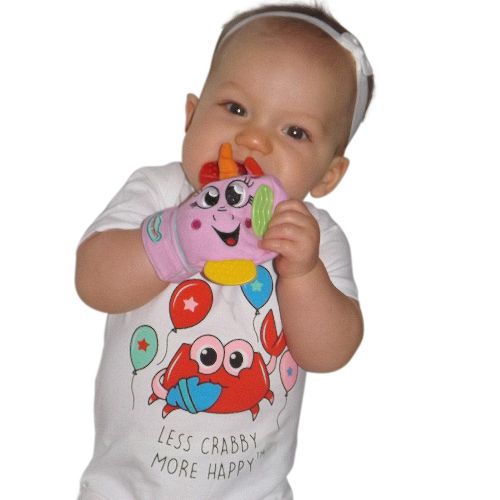  Yummy Mitt Teething Mitten-Self-Soothing Entertainment and Gives Pain Relief from Teething Plus Its an Ideal Set of Two (1 Blue Yummy Buddy & 1 Dog Mitts)