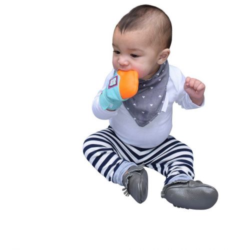  Yummy Mitt Teething Mitten-Self-Soothing Entertainment and Gives Pain Relief from Teething Plus Its an Ideal Baby Shower Gift -Set of Two (2 Blue Yummy Mitt)