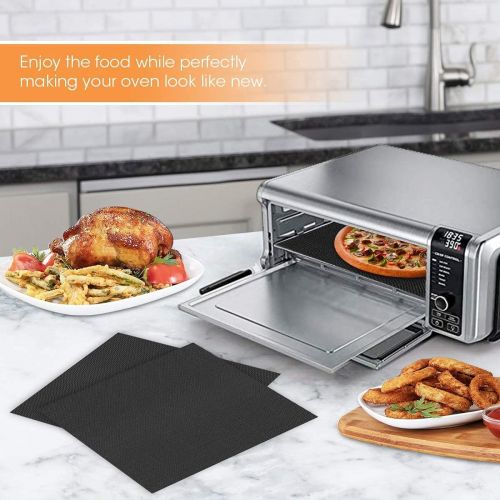  YunQin Air Fryer Oven Liners, 3 Pack Non-Stick Air Fryer Oven Mat Baking Mat Compatible with Ninja Foodi SP101 Ninja Air Fry Oven DT251 Toaster Oven Microwave Bottom of Gas & Elect