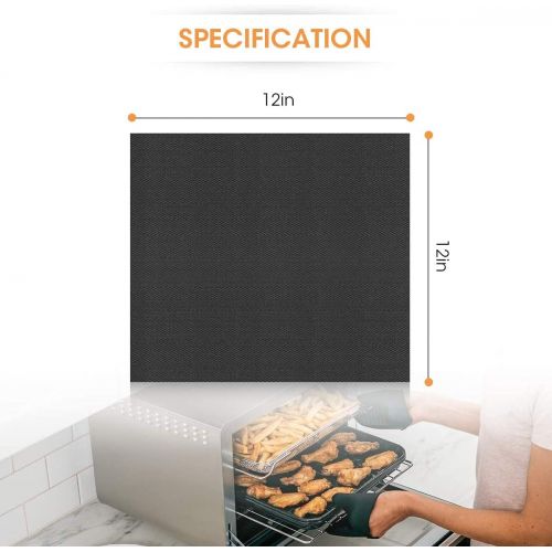  YunQin Air Fryer Oven Liners, 3 Pack Non-Stick Air Fryer Oven Mat Baking Mat Compatible with Ninja Foodi SP101 Ninja Air Fry Oven DT251 Toaster Oven Microwave Bottom of Gas & Elect