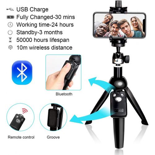  [아마존베스트]YunTeng Selfie Stick Tripod Bluetooth, 40 Inch Extendable Flexible Selfie Stick Tripod with Detachable Wireless Remote, Compatible with iPhone Xs Max/XS/XR/iPhone X/iPhone 8 Plus/iPhone 7/