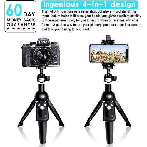  [아마존베스트]YunTeng Selfie Stick Tripod Bluetooth, 40 Inch Extendable Flexible Selfie Stick Tripod with Detachable Wireless Remote, Compatible with iPhone Xs Max/XS/XR/iPhone X/iPhone 8 Plus/iPhone 7/