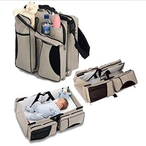  Yuna 3 in 1 - Diaper Bag Travel Bassinet Change Station Multi-Purpose Baby Diaper Tote Bag Bed Portable Infant Bag (Blue)